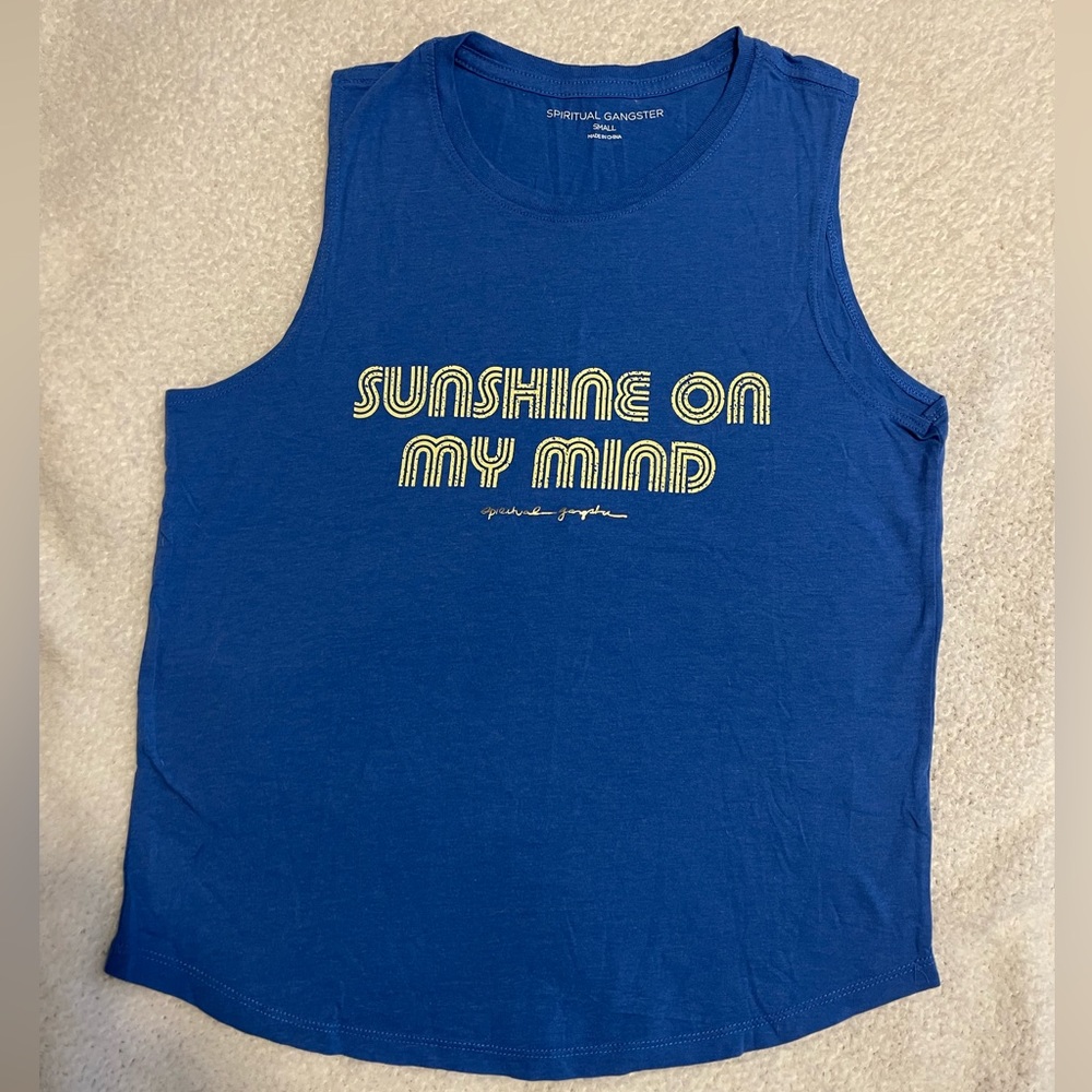 Spiritual Gangster Sunshine on My Mind Muscle Tank Size S blue